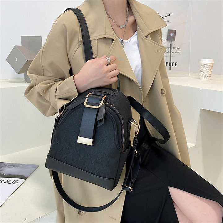 Stylish backpack with geometric pattern