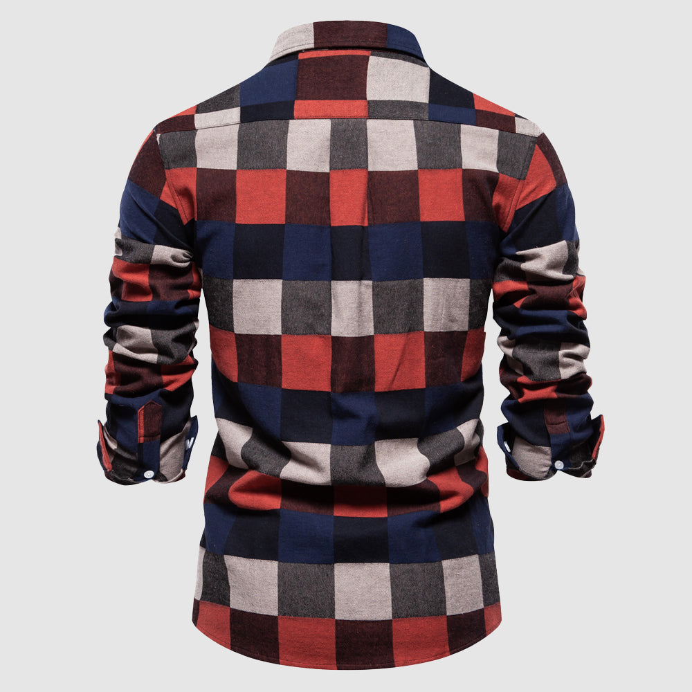 Vintage-Inspired Checkered Button-Up Shirt