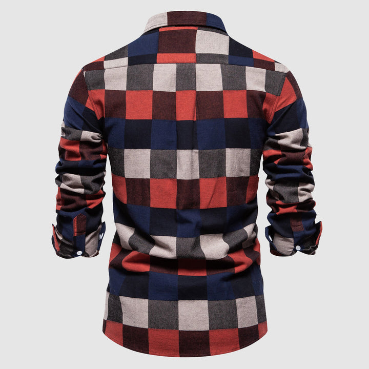 Vintage-Inspired Checkered Button-Up Shirt