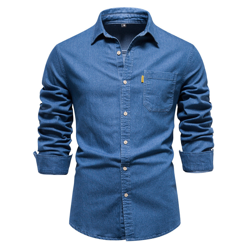 Eco-Friendly Men's Denim Shirt Crafted from Organic Cotton