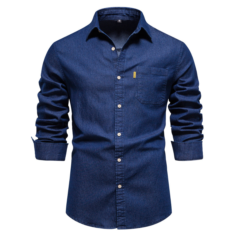 Eco-Friendly Men's Denim Shirt Crafted from Organic Cotton
