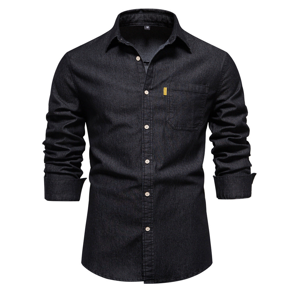 Eco-Friendly Men's Denim Shirt Crafted from Organic Cotton