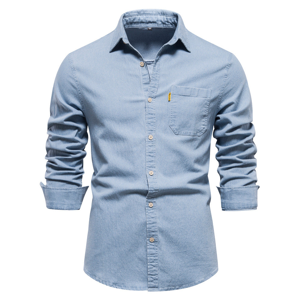Eco-Friendly Men's Denim Shirt Crafted from Organic Cotton
