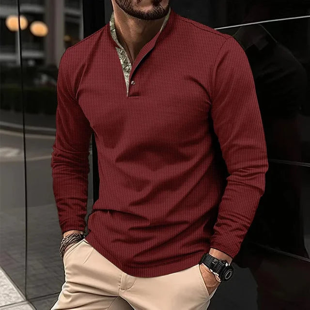 Cozy Long Sleeve Waffle Knit Shirt