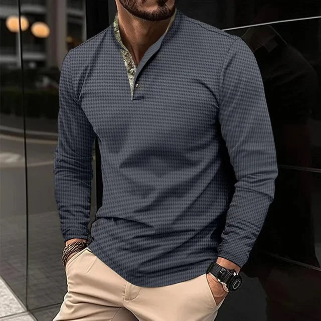 Cozy Long Sleeve Waffle Knit Shirt