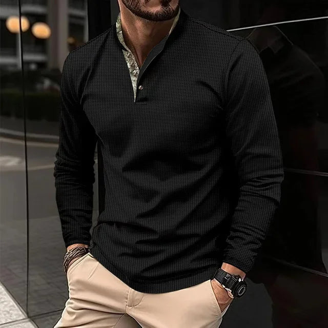 Cozy Long Sleeve Waffle Knit Shirt