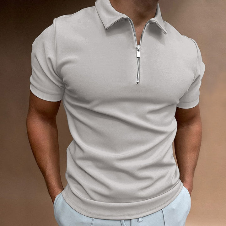 Stylish Zip-Up Polo Shirt