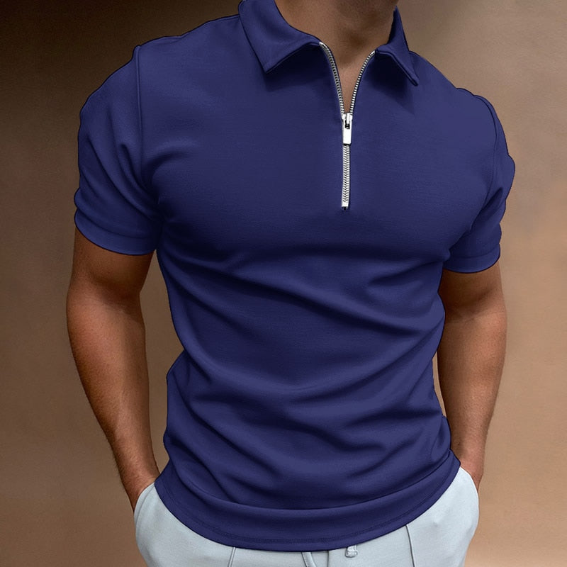 Stylish Zip-Up Polo Shirt for Effortless Elegance