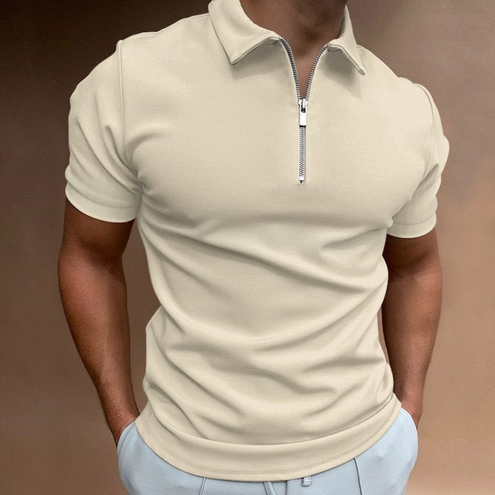 Stylish Zip-Up Polo Shirt for Effortless Elegance