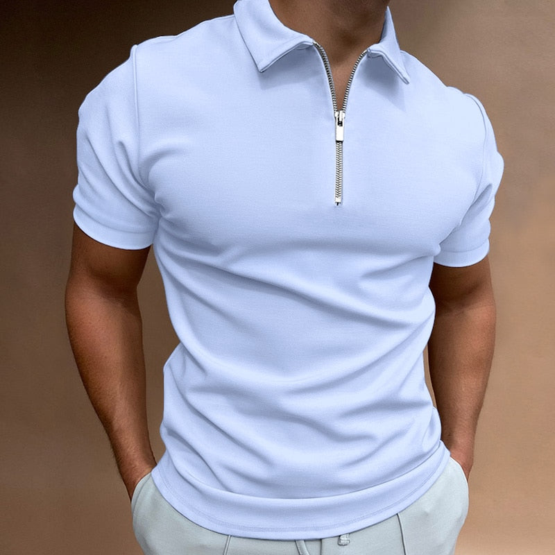 Stylish Zip-Up Polo Shirt for Effortless Elegance