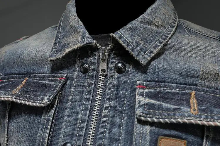 Retro-Inspired Denim Jacket for Men