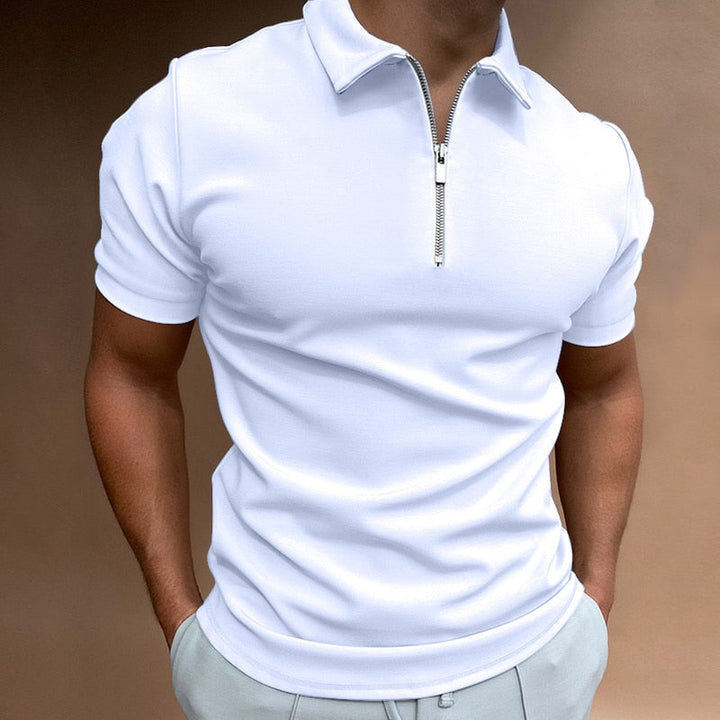 Stylish Zip-Up Polo Shirt