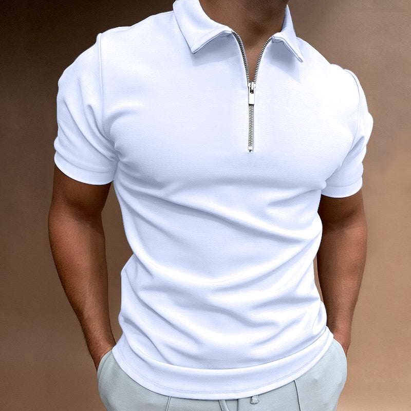 Stylish Zip-Up Polo Shirt for Effortless Elegance