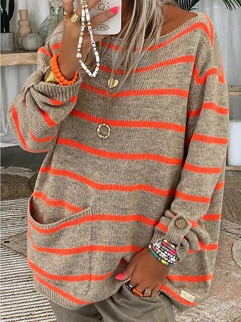 Noor Gestreepte Oversized Trui