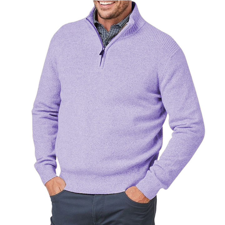 Stylish Men's Three-Quarter Zip Sweater