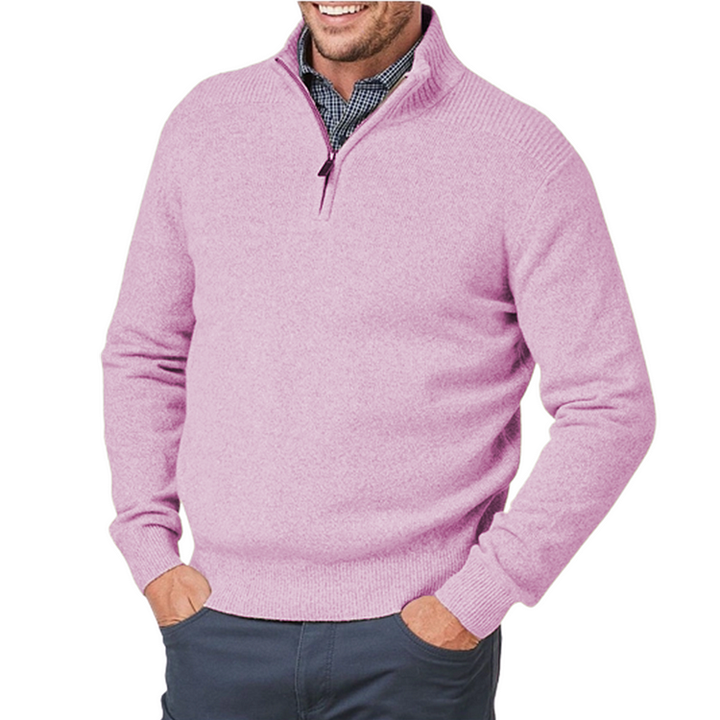Stylish Men's Three-Quarter Zip Sweater