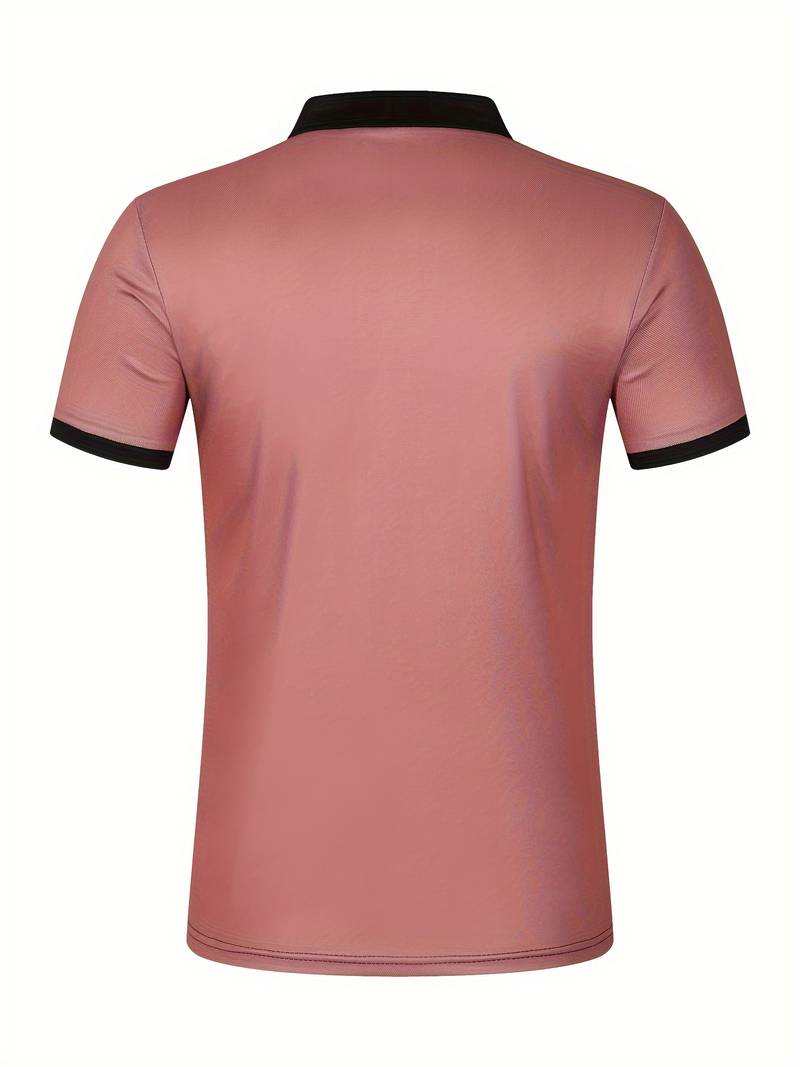 Stylish Striped Short Sleeve Polo Shirt for Men - Perfect for Casual Outings!