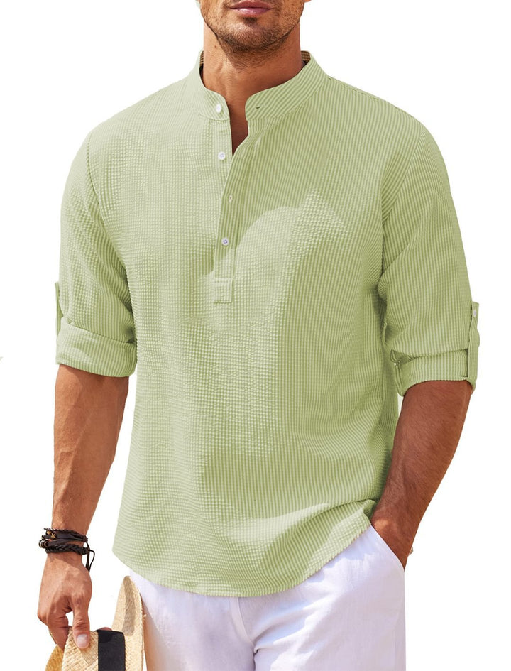 Men's Stylish Long-Sleeved Linen Casual Shirt