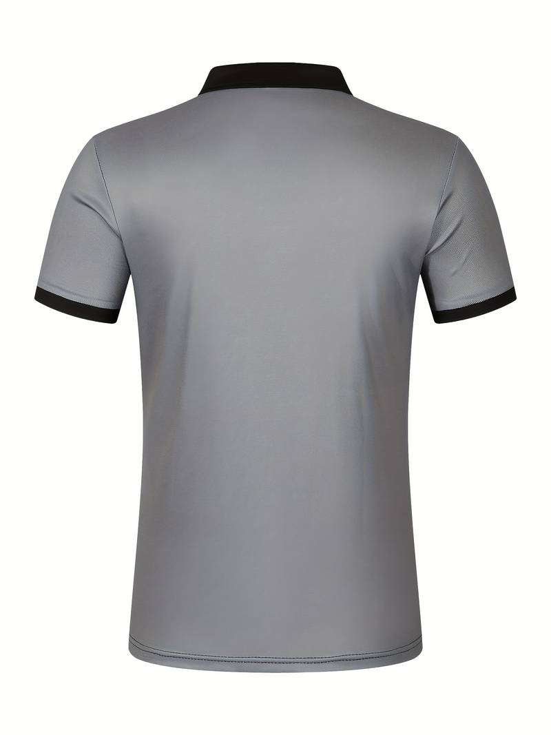 Stylish Striped Short Sleeve Polo Shirt for Men - Perfect for Casual Outings!