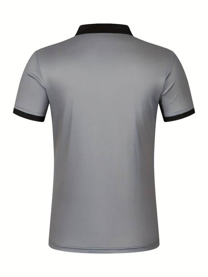 Stylish Striped Short Sleeve Polo Shirt for Men - Perfect for Casual Outings!