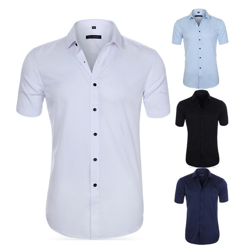 Comfort-Fit Breathable Short Sleeve Shirt with Anti-Wrinkle Technology