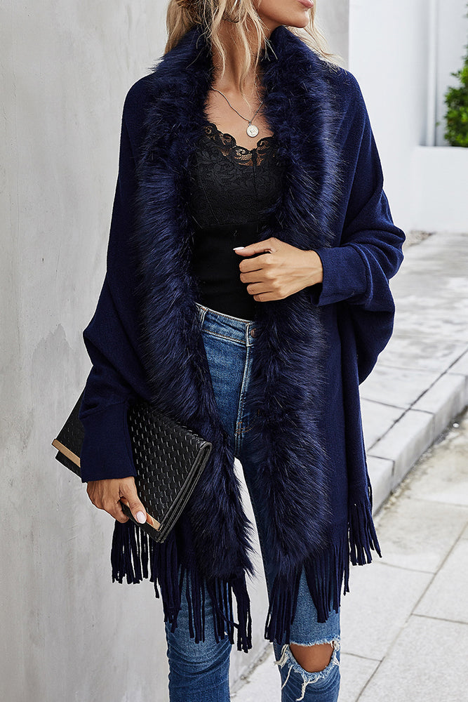 Cardigan en Laine Polaire Élégant avec Détails à Glands pour un Hiver Chaleureux et Stylé