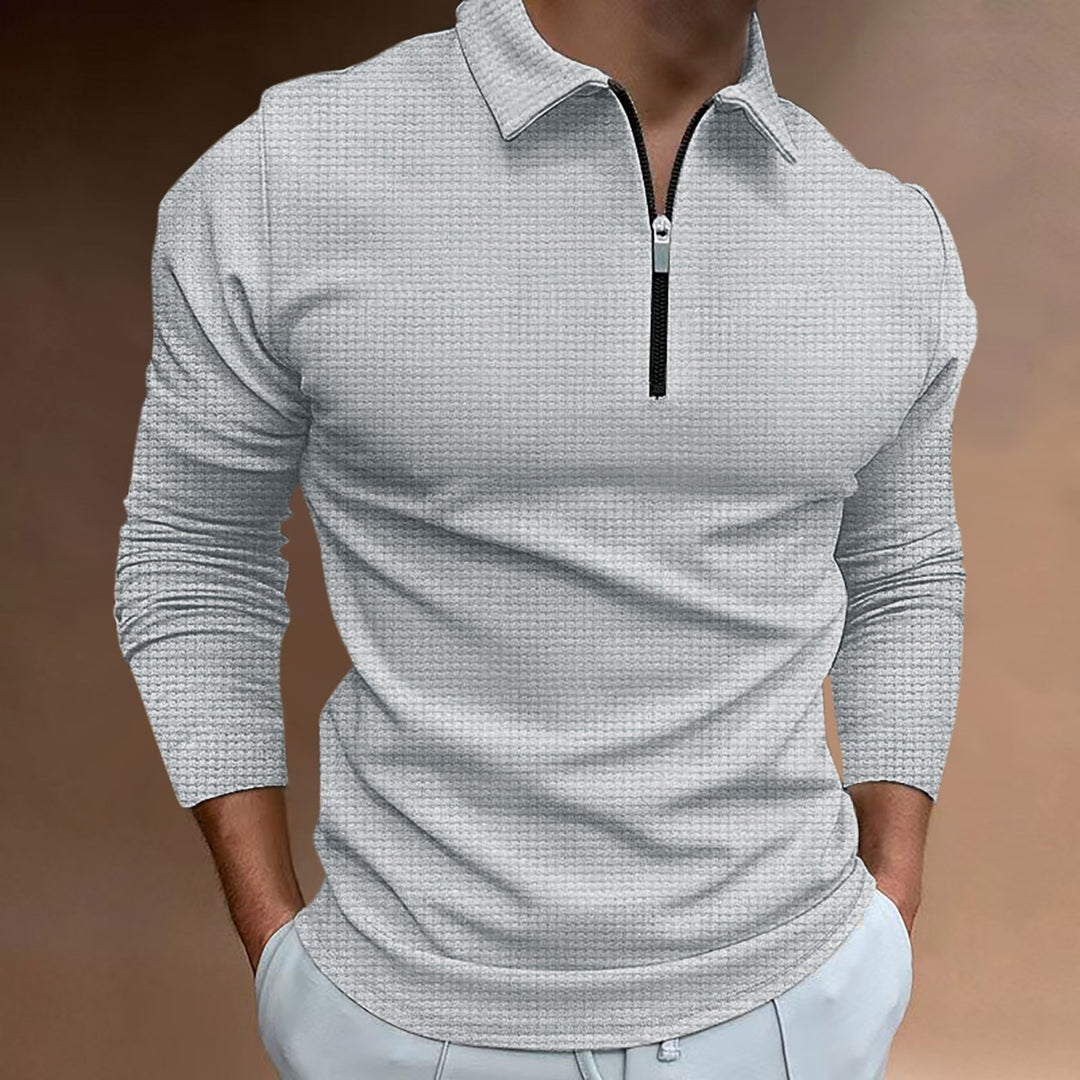 Stylish Men's Long Sleeve Zip-Up T-Shirt