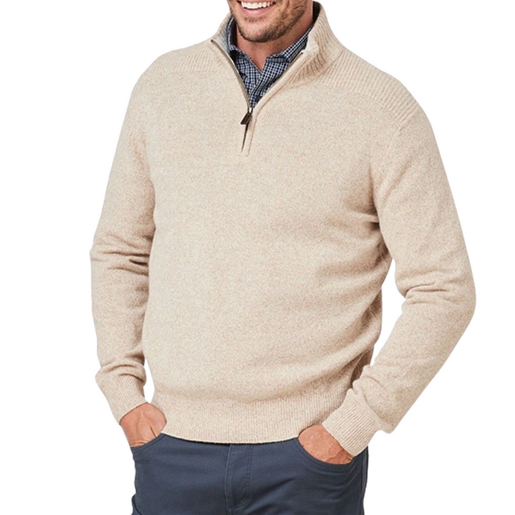 Stylish Men's Three-Quarter Zip Sweater