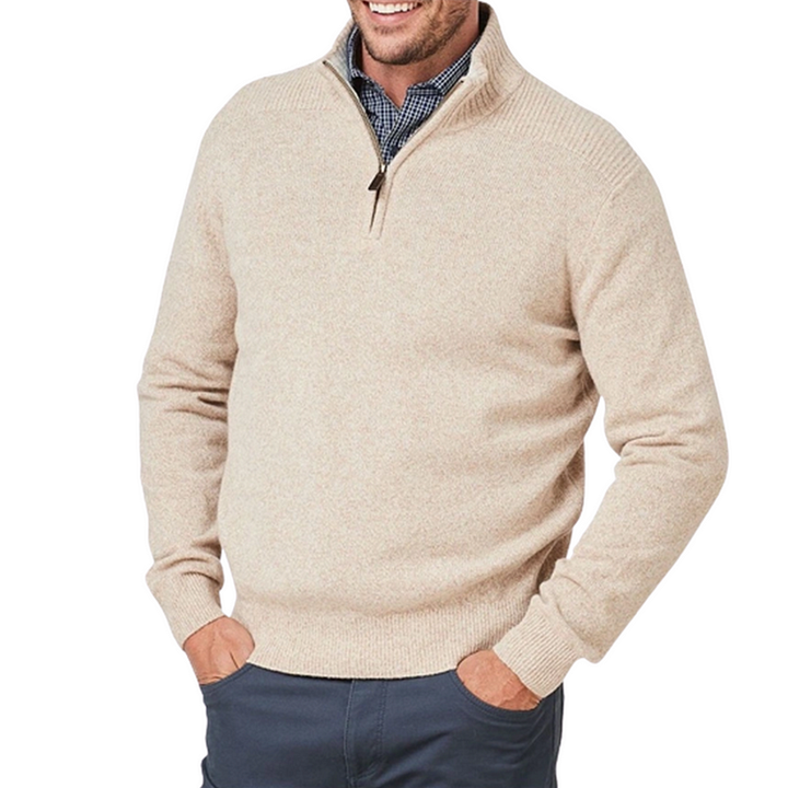 Stylish Men's Three-Quarter Zip Sweater