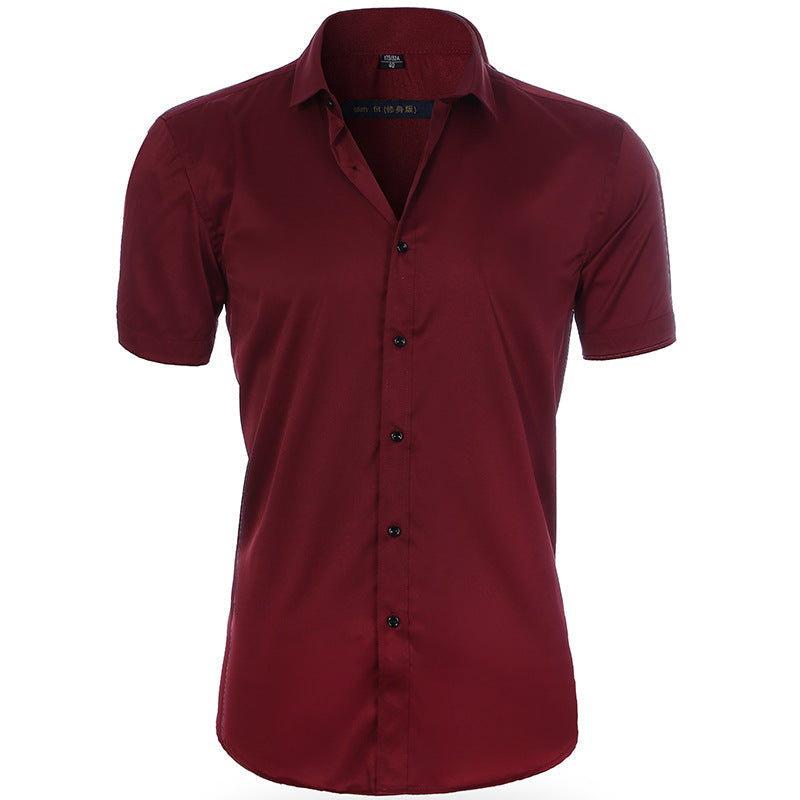Comfort-Fit Breathable Short Sleeve Shirt with Anti-Wrinkle Technology