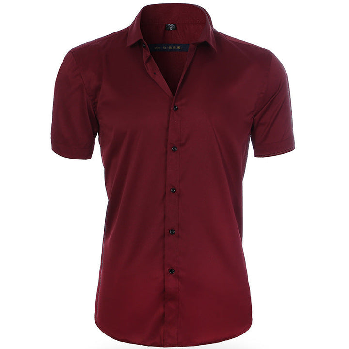 Comfort-Fit Breathable Short Sleeve Shirt with Anti-Wrinkle Technology