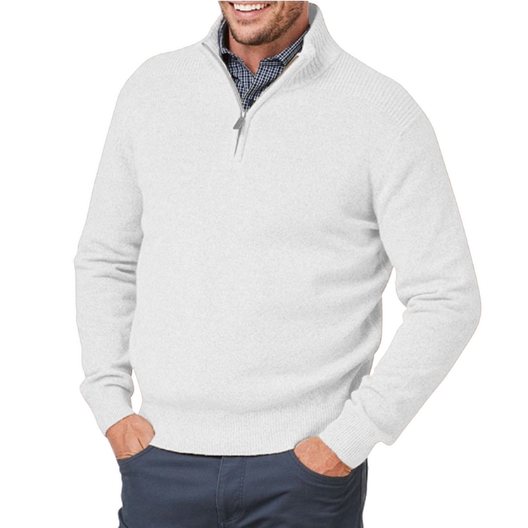Stylish Men's Three-Quarter Zip Sweater