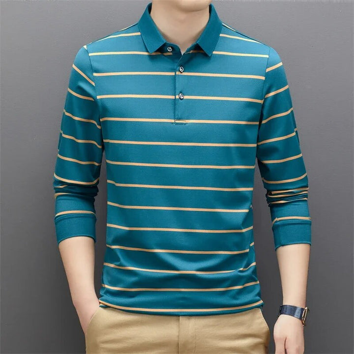 Stylish Long Sleeve Polo Shirt for Men – Perfect for Casual Outings