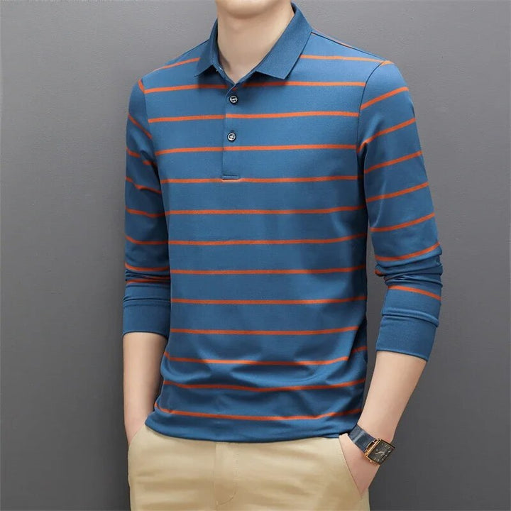 Elevate Your Style: Men's Premium Long-Sleeved Casual Polo Shirt