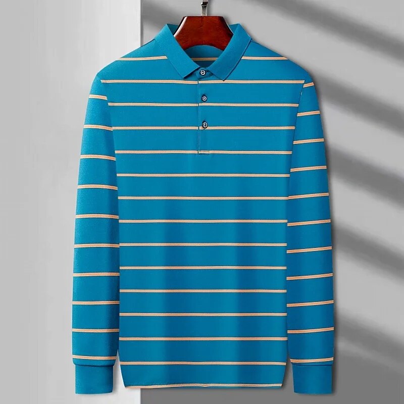 Elevate Your Style: Men's Premium Long-Sleeved Casual Polo Shirt