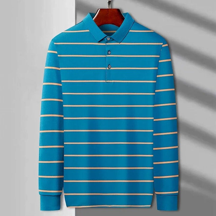 Elevate Your Style: Men's Premium Long-Sleeved Casual Polo Shirt