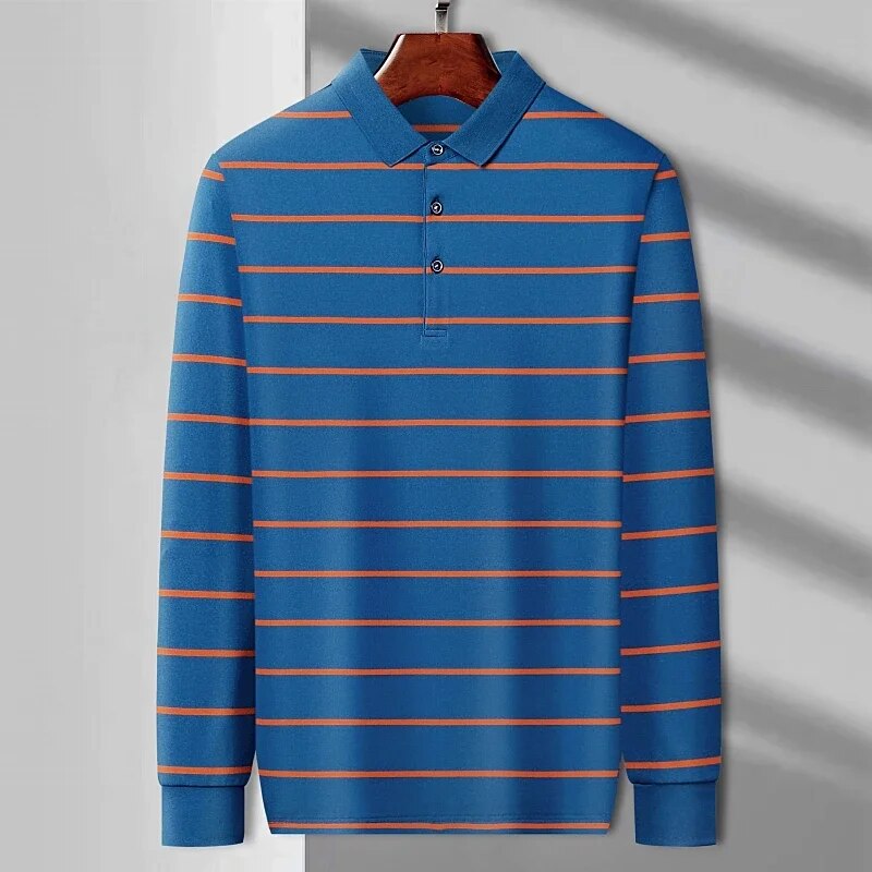 Elevate Your Style: Men's Premium Long-Sleeved Casual Polo Shirt