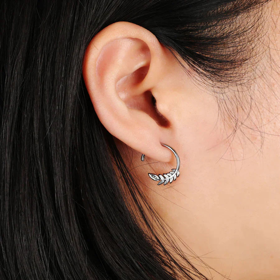 Boucles d'oreilles créoles feuilles
