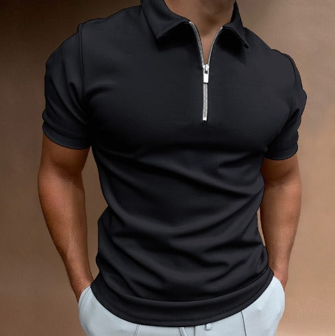 Stylish Zip-Up Polo Shirt for Effortless Elegance