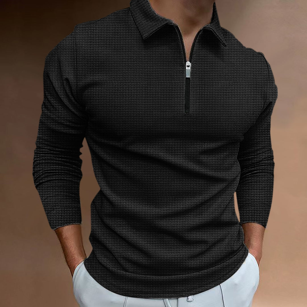 Stylish Men's Long Sleeve Zip-Up T-Shirt