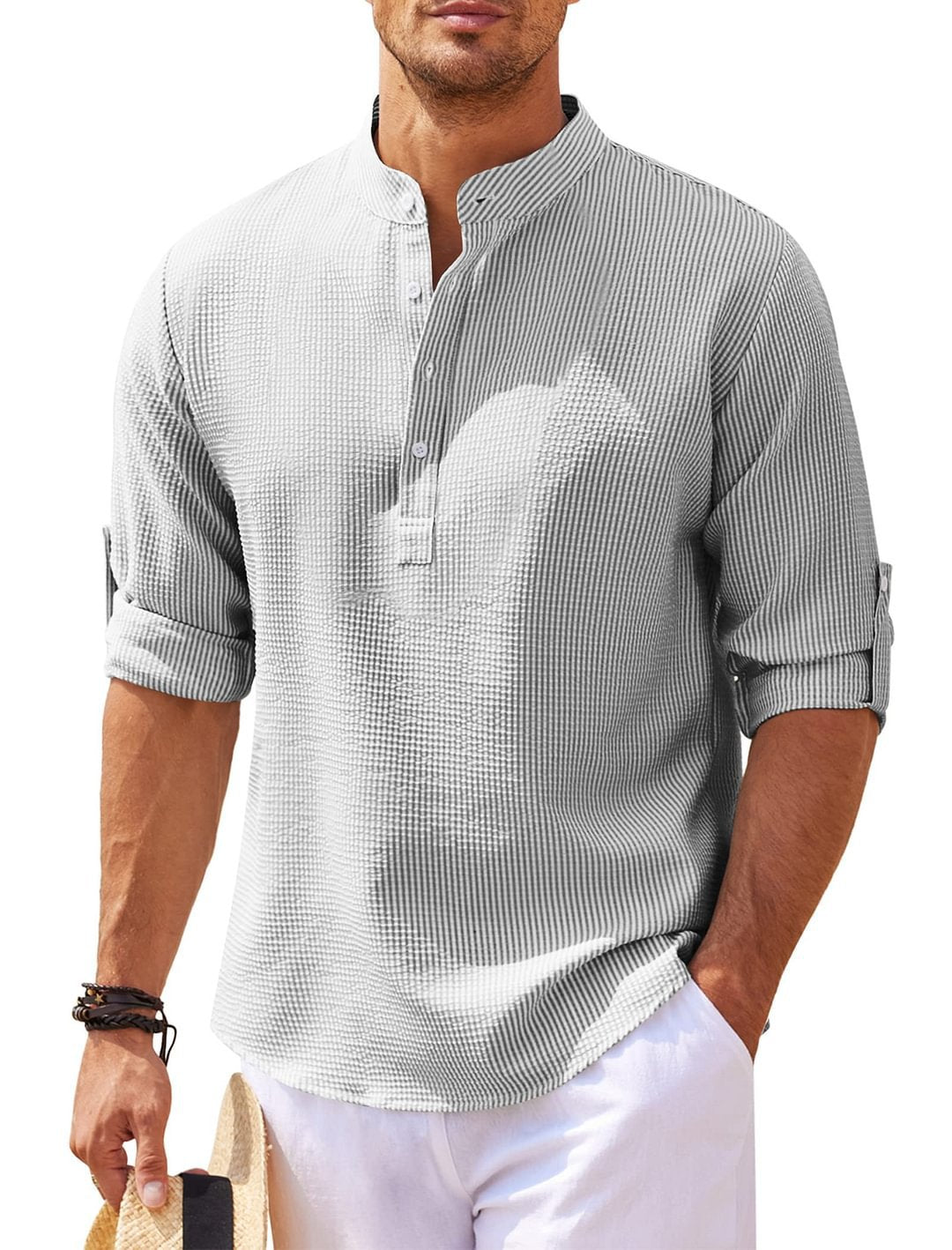Men's Stylish Long-Sleeved Linen Casual Shirt