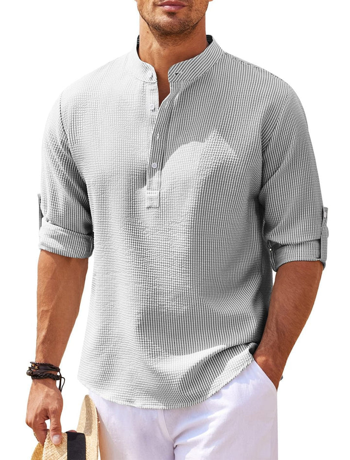 Men's Stylish Long-Sleeved Linen Casual Shirt
