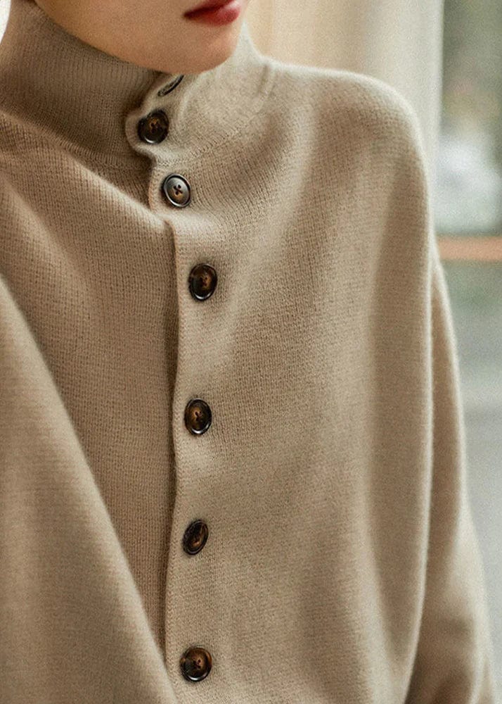 Elen - Stylish Turtleneck Sweater with Button Placket