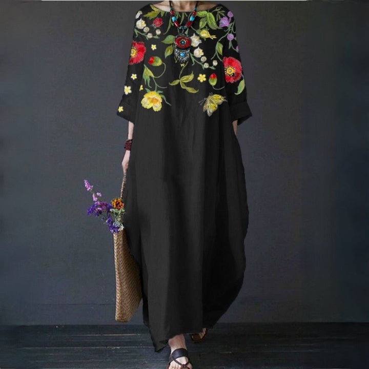 ELVA - Stilfuld blomstret kjole