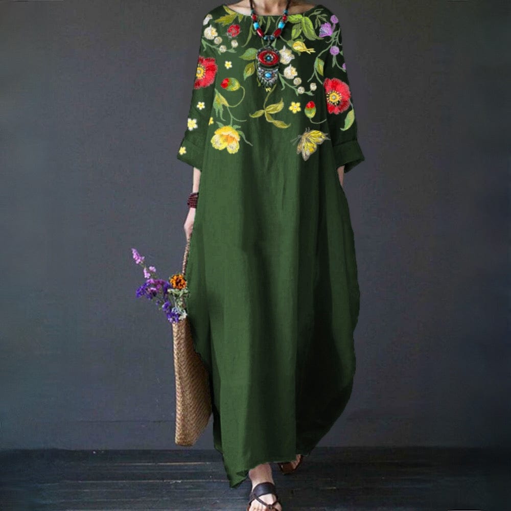ELVA - Stilfuld blomstret kjole