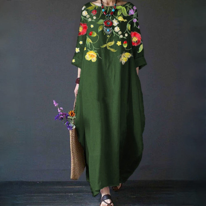 ELVA - Stilfuld blomstret kjole