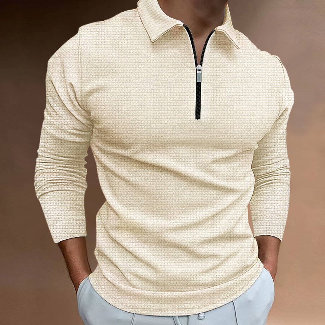 Stylish Men's Long Sleeve Zip-Up T-Shirt