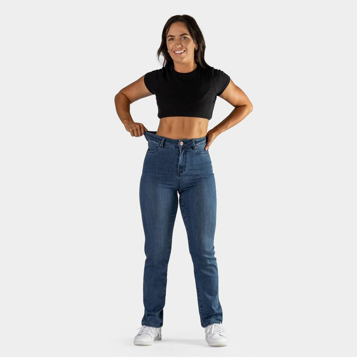 Elevate Your Style with Impact High-Waisted Straight Leg Jeans in Classic Indigo
