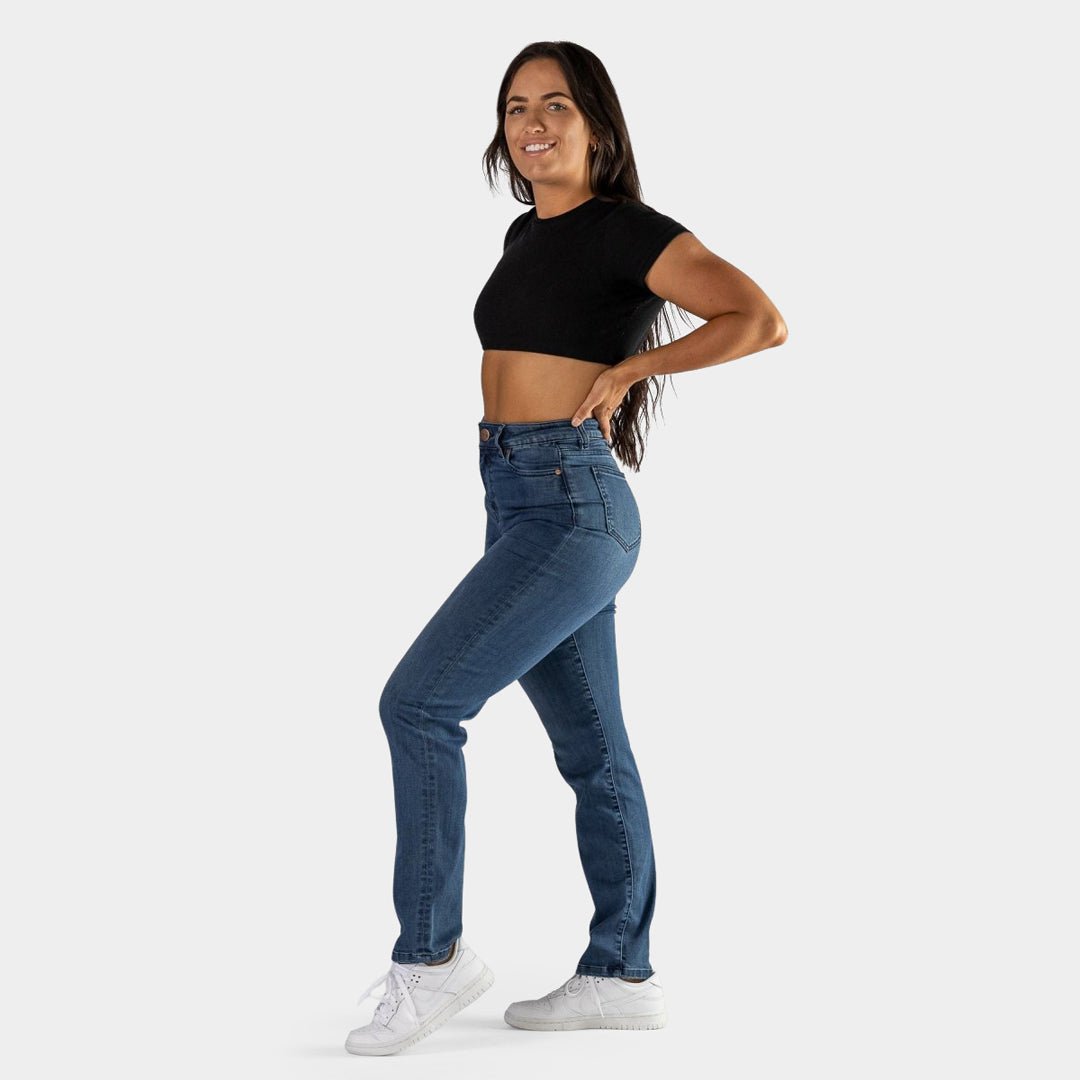 Elevate Your Style with Impact High-Waisted Straight Leg Jeans in Classic Indigo