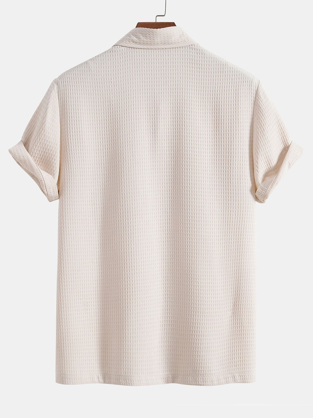Waffle Polo Collar Shirt With Pocket & Waffle Shorts